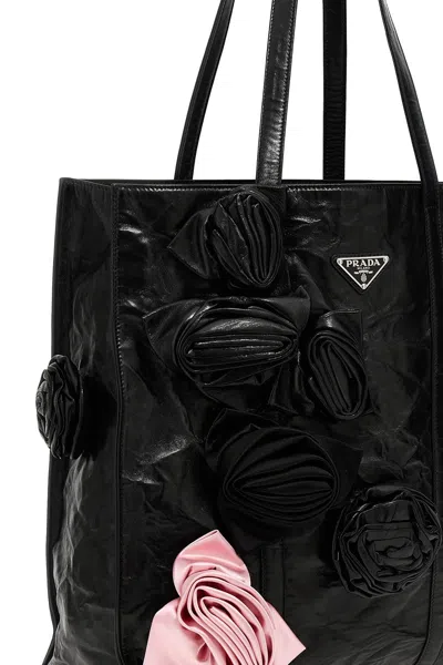 Shop Prada Women Shopping 'nappa Antique' In Black