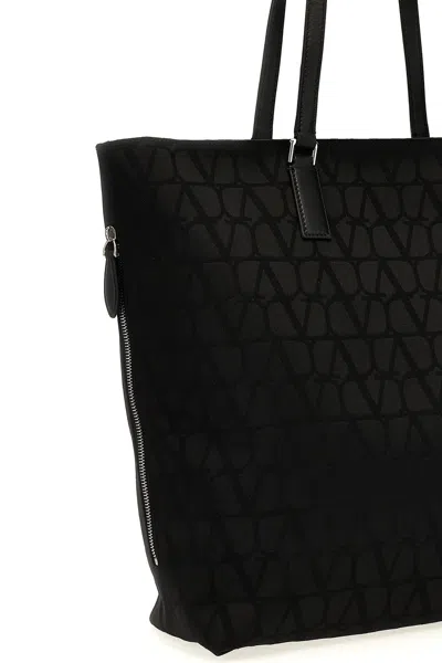 Shop Valentino Garavani Women 'toile Iconographe' Shopping Bag In Black