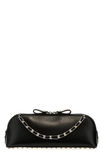 Shop Valentino Garavani Women  Garavani 'rockstud' Clutch Bag In Black