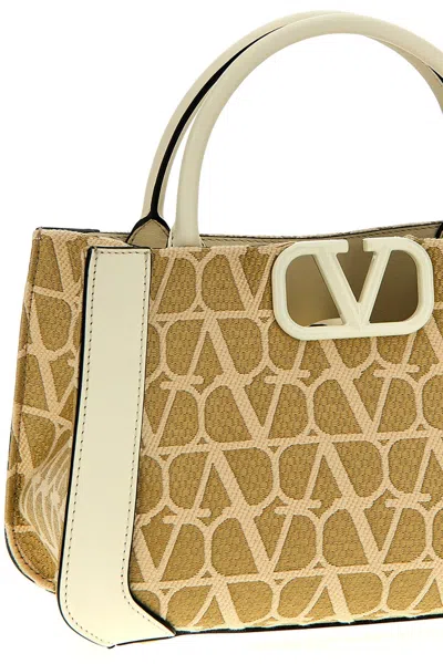 Shop Valentino Garavani Women  Garavani 'toile Iconographe Handbag In Cream