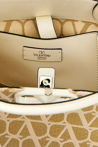 Shop Valentino Garavani Women  Garavani 'toile Iconographe Handbag In Cream