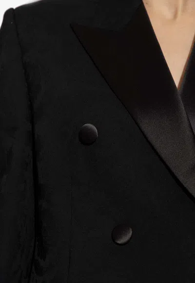Shop Versace Barocco Jacquard Wool Blazer In Black