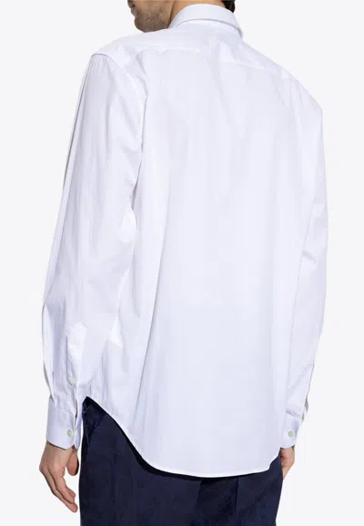 Shop Versace Barocco Long-sleeved Formal Shirt In White
