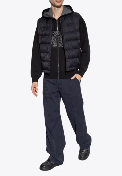 Shop Versace Barocco Pattern Quilted Vest In Blue