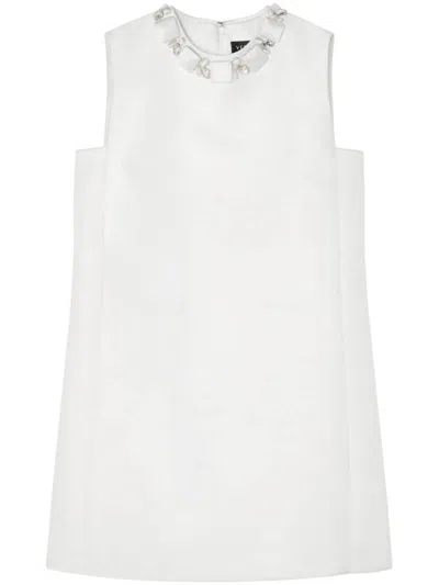 Versace Embellished Satin Mini Dress In White