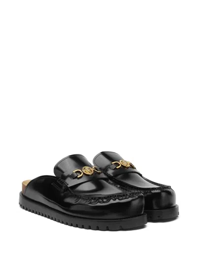 Shop Versace Sandals In Black