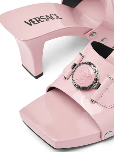 Shop Versace Sandals In English Rose/palladium