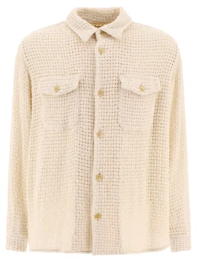 Shop Auralee "homespun Summer Tweed" Shirt