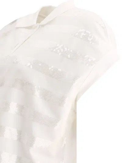 Shop Brunello Cucinelli Cotton Piqué Polo Shirt With Dazzling Stripes