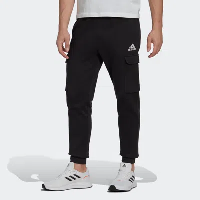 Shop Adidas Originals Men's Adidas Essentials Fleece Regular Tapered Cargo Pants In Multi