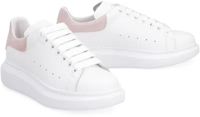 Shop Alexander Mcqueen Oversized Leather Sneakers In White/patchouli 161