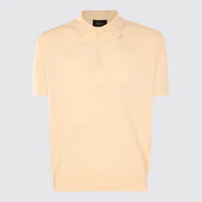 Shop Brioni Cream Cotton-silk Blend Polo Shirt In White