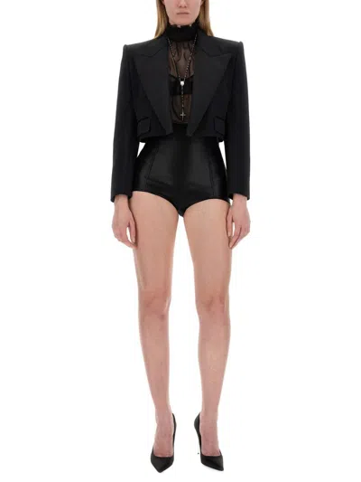 Shop Dolce & Gabbana High Waisted Shorts In Black