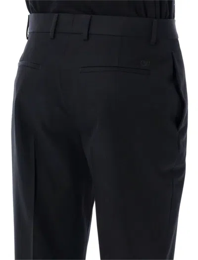 Shop Off-white Ow Emb Slim Pants In Black