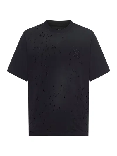 Shop Amiri Embroidered T-shirt In Black