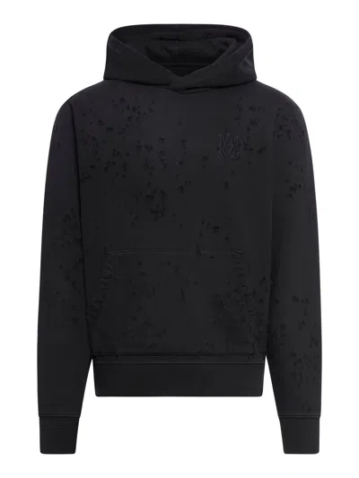 Shop Amiri Sweatshirt With Worn Effect In Black