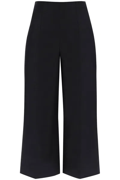 Shop Marni Wide-legged Cropped Pants With Flared In Nero