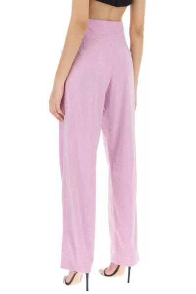 Shop Giuseppe Di Morabito Wide-leg Pants With Crystals In Rosa