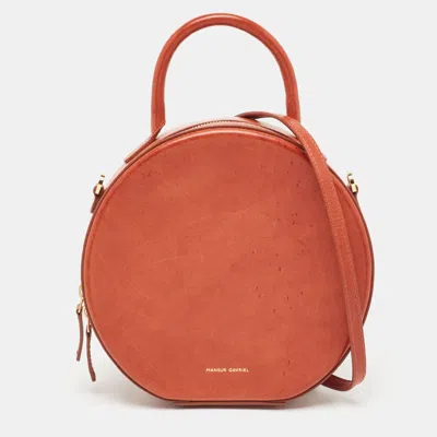 Shop Mansur Gavriel Leather Circle Crossbody Bag In Brown