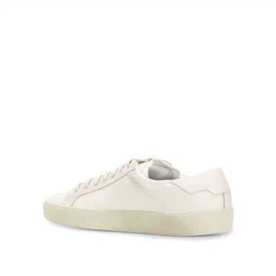 Saint Laurent Logo Print Low Top Sneakers In 白色的