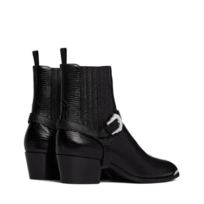 Shop Celine Western Chelsea Isaac Harness Boots In Black