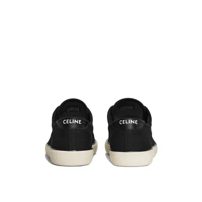 Shop Celine Alan Canvas Sneakers In Black