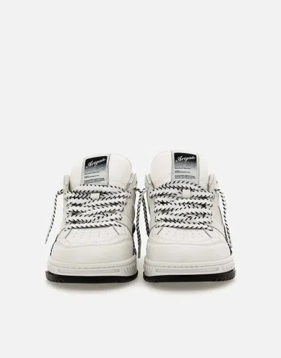 Shop Axel Arigato Area Lo Stitch Leather Sneakers White Black