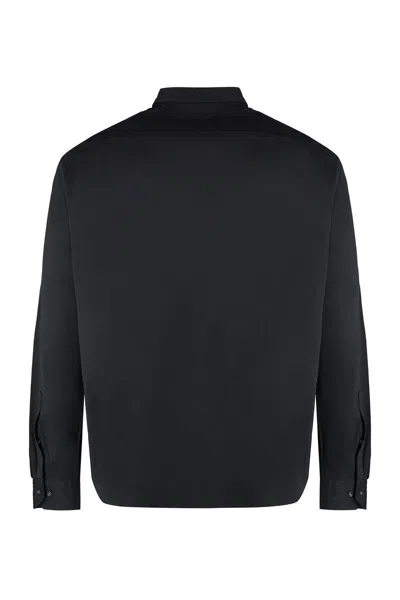 Shop Hugo Boss Boss Button-down Collar Cotton Shirt In Black