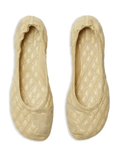Shop Burberry Flat Shoes In Clay