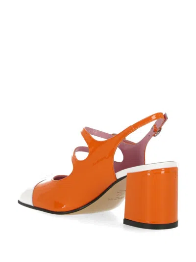 Shop Carel Paris Carel Sandals In Vernis Orange/blanc Orange