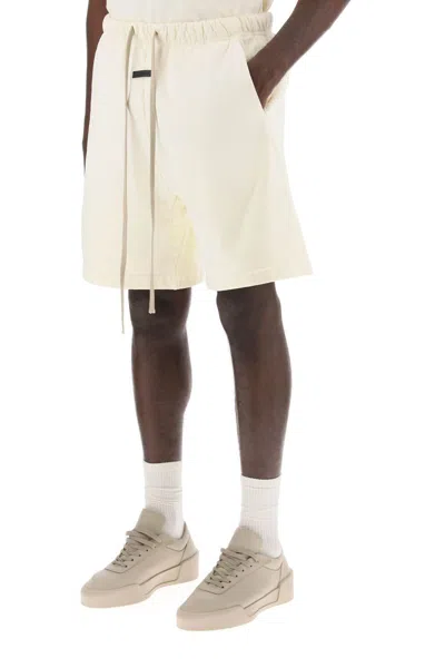 Shop Fear Of God Cotton Terry Sports Bermuda Shorts In Bianco