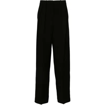 Theory Double Pleat Pant In Sleek Flannel In Black