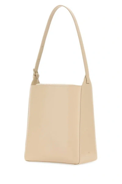 Shop Apc A.p.c. Woman Ivory Leather Virginie Shoulder Bag In White