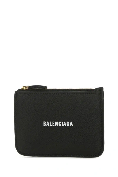 Shop Balenciaga Woman Black Leather Card Holder