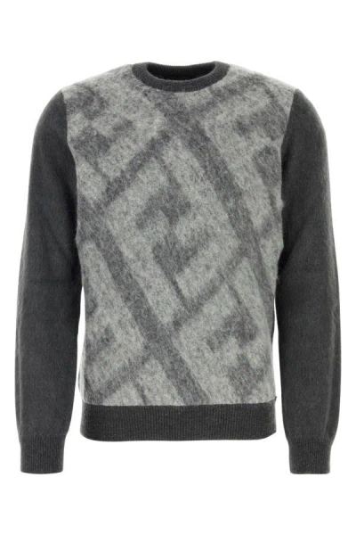 Fendi Embroidered Wool Blend Sweater In Multicolor
