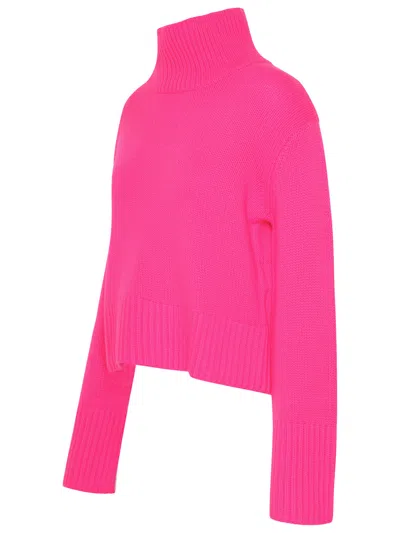 Shop Lisa Yang Woman  Fuchsia Cashmere Fleur Turtleneck Sweater In Pink