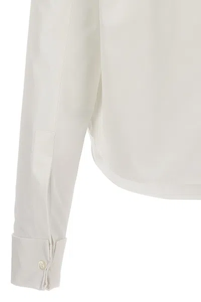 Shop Loewe Women Pleated Plastron Shirt In White