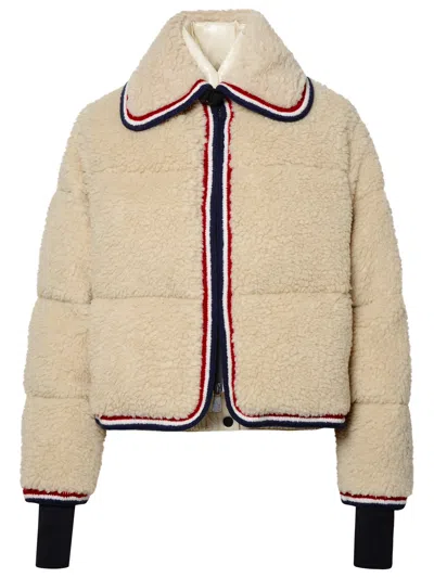 Shop Moncler Grenoble Woman  Grenoble 'eterlou' Ivory Wool Blend Jacket In Cream