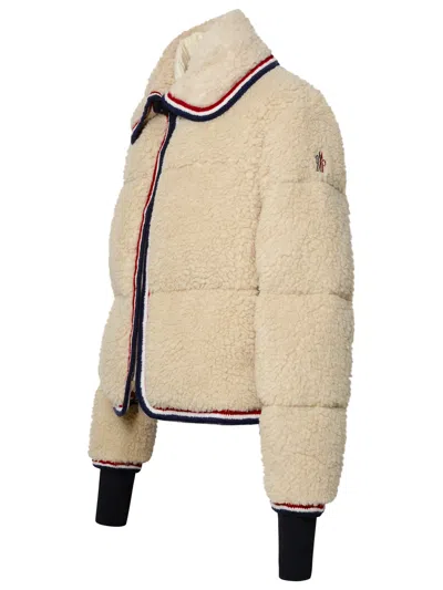 Shop Moncler Grenoble Woman  Grenoble 'eterlou' Ivory Wool Blend Jacket In Cream