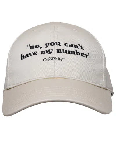 Shop Off-white Woman  Beige Cotton Hat In Cream