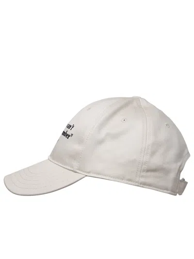 Shop Off-white Woman  Beige Cotton Hat In Cream