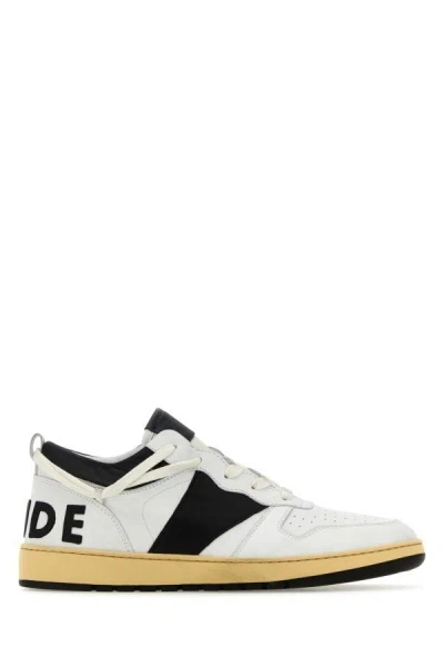 Shop Rhude Man Two-tone Leather Rhecess Sneakers In Multicolor
