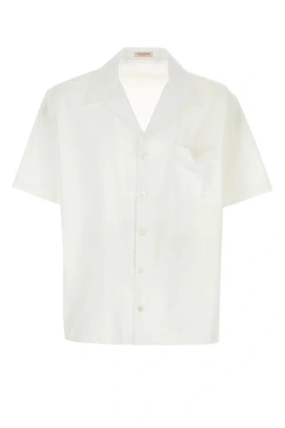 Shop Valentino Garavani Man White Poplin Shirt