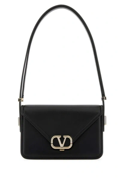 Shop Valentino Garavani Woman Black Leather Vlogo Crossbody Bag
