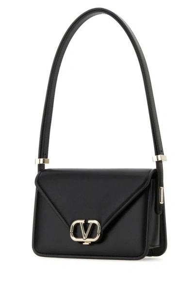 Shop Valentino Garavani Woman Black Leather Vlogo Crossbody Bag