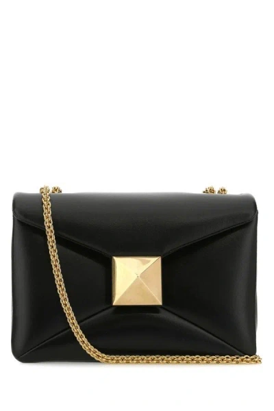 Shop Valentino Garavani Woman Black Nappa Leather One Stud Shoulder Bag