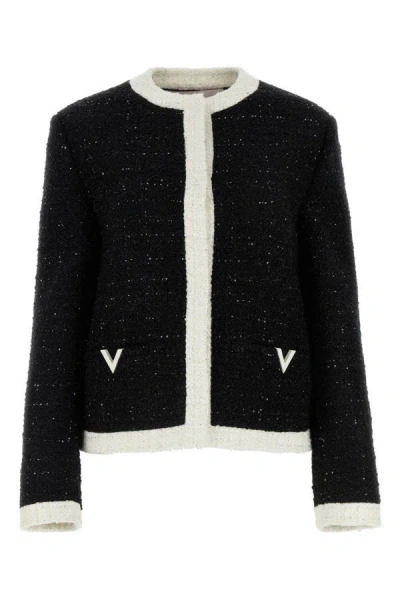 Shop Valentino Garavani Woman Black Tweed Blazer