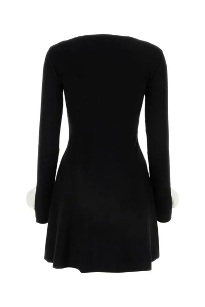 Shop Valentino Garavani Woman Black Viscose Blend Mini Dress