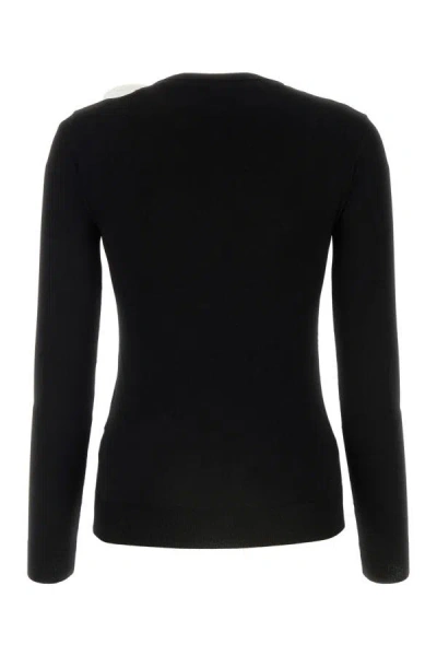Shop Valentino Garavani Woman Black Viscose Blend Sweater