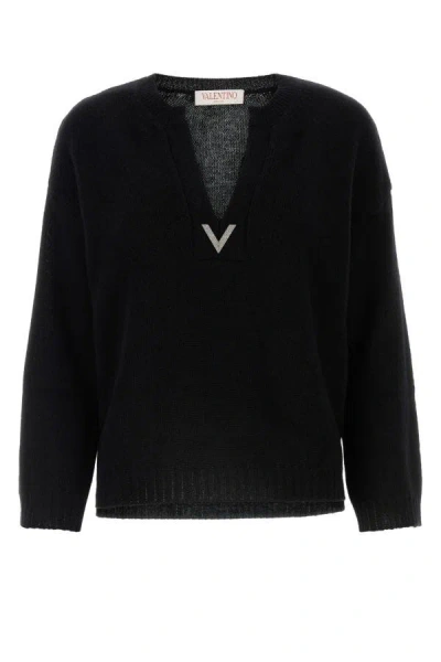 Shop Valentino Garavani Woman Black Wool Oversize Sweater